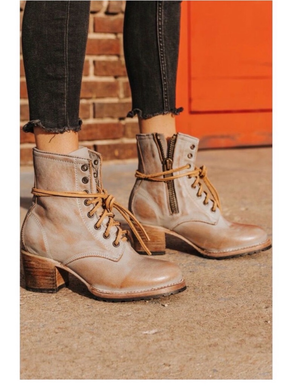 Freebird by Steven Cavalier 8 Gravel heeled combat boots